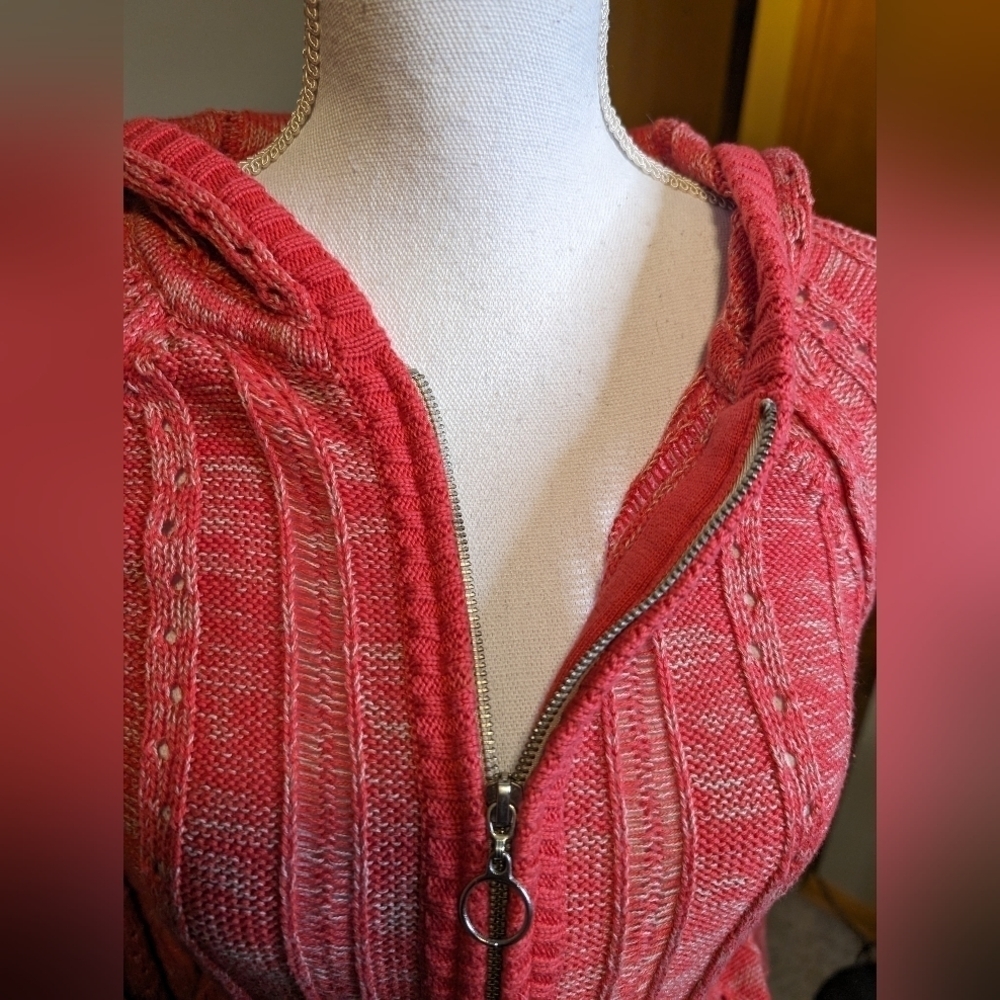 DKNY HOODED Half Zip WINTER Holiday Sweater SZ M - Picture 6 of 15